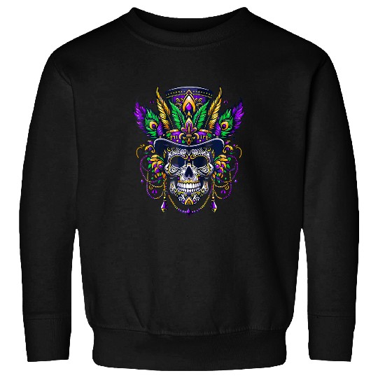 Mardi Gras Skull Top Hat New Orleans Witch Doctor Voodoo 22 Sweatshirts