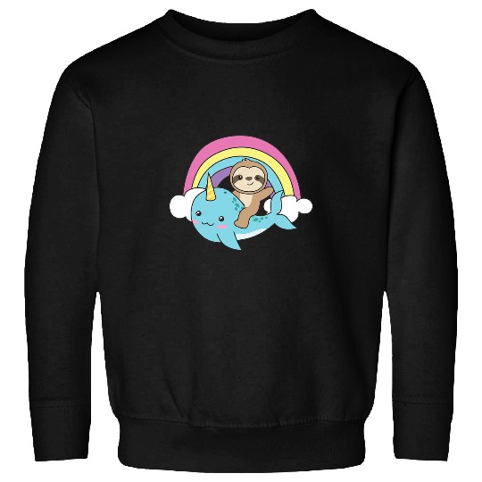 Sloth Pet Gift Unicorns Narwhal Cute Sloth Ocean Unicorns Kawaii Narwhals Sweatshirts
