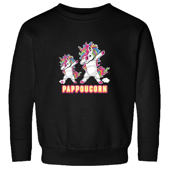 Unicorn Pet Pappoucorn Pappou And Baby Unicorn Father Day Dad Papa Daddy Sweatshirts