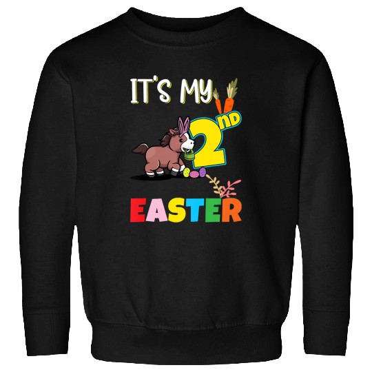 Horse Pet Kids Two Years Easter 2nd Birthday Baby Easter Horse Sweatshirts