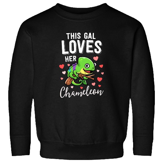 Chameleon Pet This Gal Loves Her Chameleon Mom Reptile Mama Pet Lizard Sweatshirts