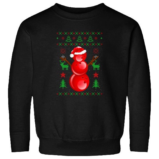Sport Bowling Cute Christmas Bowling Snowman Funny xmass Sport Pajama Sweatshirts