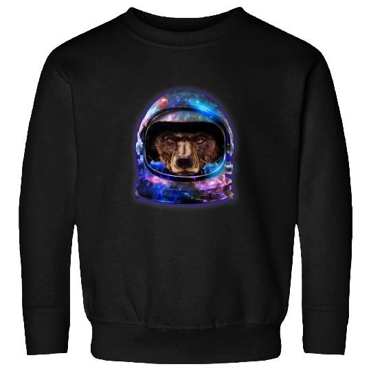 Astronaut Job Stern Grizzly Bear in Space Galaxy Astronaut Helmet Sweatshirts