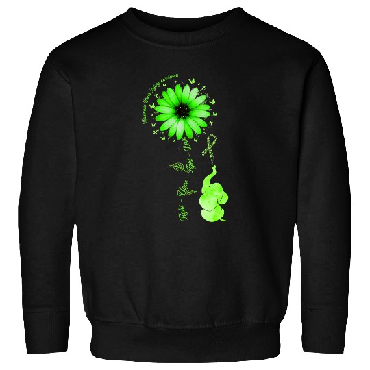 Elephant Mammal Brain Injury Awareness Ribbon Daisy Butterfly Sweatshirts