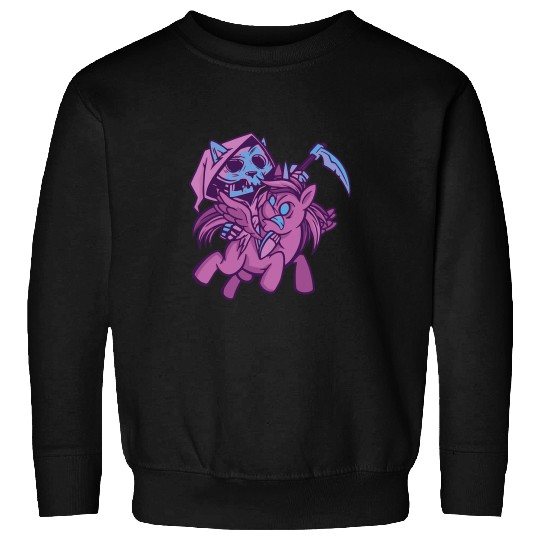 Unicorn Pet Y2k Alt Pastel Goth Grim Reaper Riding Sweatshirts