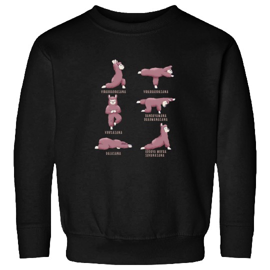 Llama Pet Yoga Llama in Asana Poses Alpaca Funny Yoga Sweatshirts