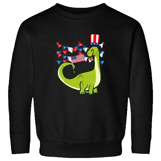 Dinosaur Pet America 4th of July Independence Day Brontosaurus Sweatshirts