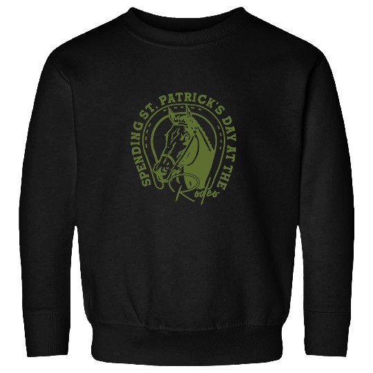 Horse Pet Spending St PatrickS Day At The Rodeo Retro Western Horse Sweatshirts