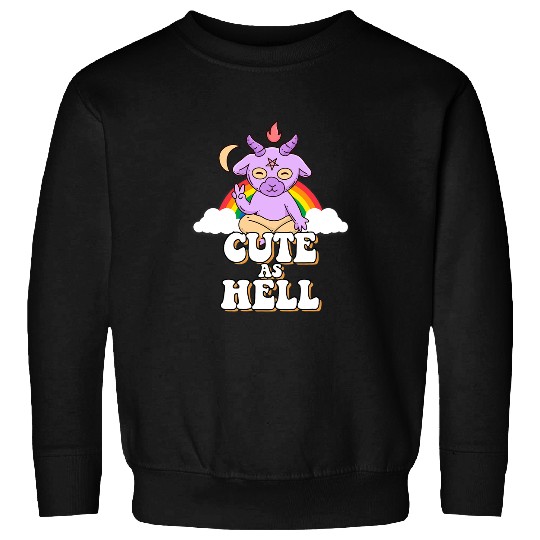 Unicorn Pet Cute as Hell Unicorn Goats Baphomet Devil Satan Sweatshirts