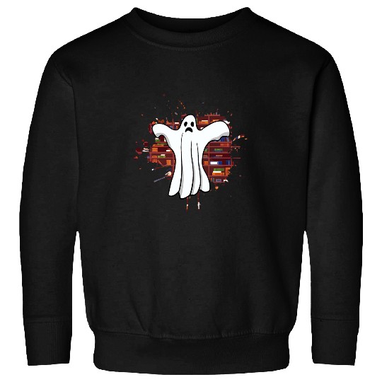vintages ghosts Book Reading Librarian Halloween Sweatshirts