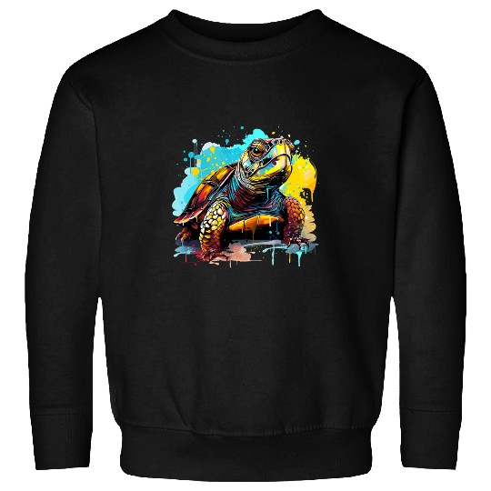 Turtle Pet Colorful Eastern Box Turtle Lover Splash Art 1 Sweatshirts