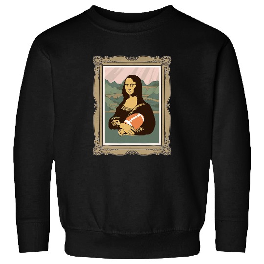 Sport Rugby Mona Lisa Funny Rugby Outfit Art Painting Sweatshirts