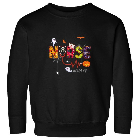CNM Halloween ghosts Spider Certified nurses Midwife Nursing Sweatshirts