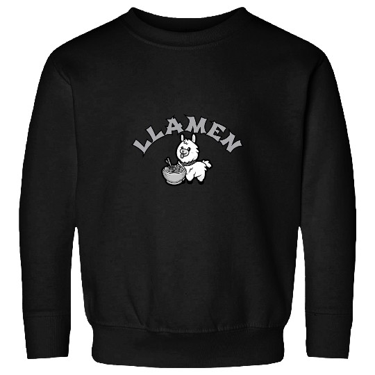 Llama Pet Llamen Cute Japanese Anime Ramen Noodle Funny Sweatshirts