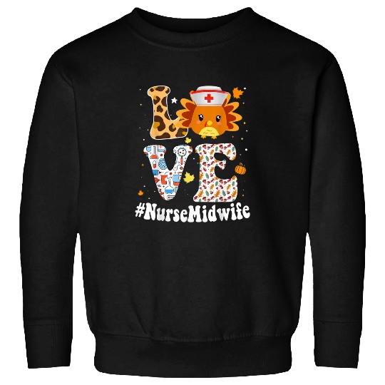 Retro Gobble Gobble Thanksgiving nurses Midwife Turkey RN Sweatshirts