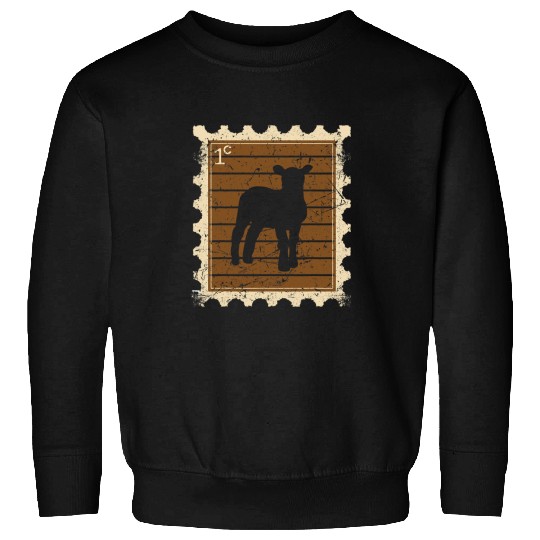 Sheep Pet Postage Stamp with a Sheep Lamb Sweatshirts