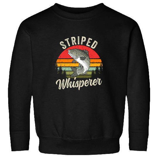 Fishing Fun Striper Whisperer Atlantisc Rockfish Striped Bass Fishing Sweatshirts