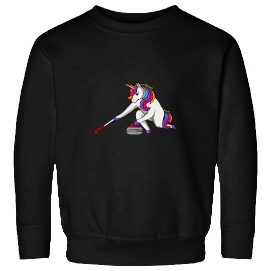 Unicorn Pet Curling Stone Unicorn Curler Winter Sports Sweatshirts