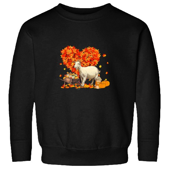 Goats Pet Farm Farmer Autumn Tree Fall Leaves Thanksgiving 78 Sweatshirts