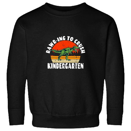 Dinosaur Pet Kids Retro Rawring To Crush Kindergarten Grade Dinosaur Pun Sweatshirts