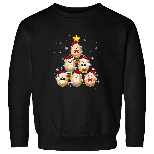 Hedgehog Pet Christmas Tree Funny Animal Lover Holiday Apparel Sweatshirts