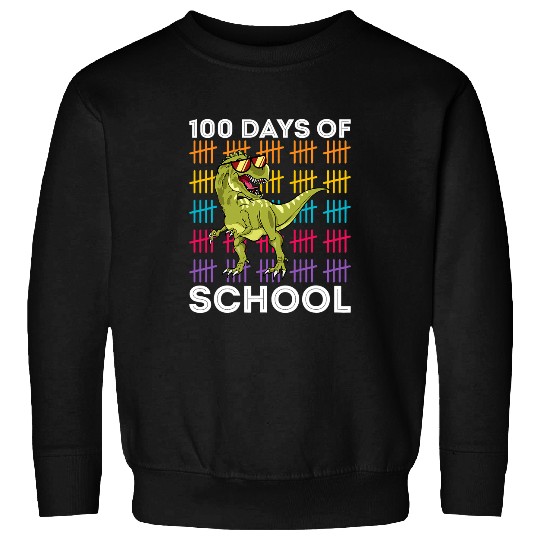 Dinosaur Pet Happy 100 Days Of School Kids Boys Dinosaur T Rex Sweatshirts