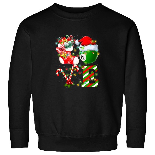 Sport Billiard Love Billiard Ball Christmas Tree Lights Decorations xmasss Sweatshirts