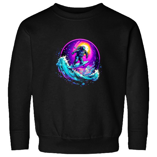 Astronaut Job Surfing Space Moon Stars Spacewalk Space Travel Sweatshirts