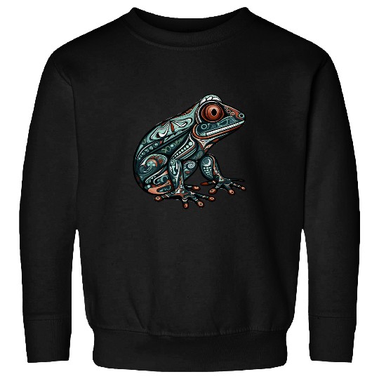 Frog Pet Native American Indian Style Art Pacific Northwest Sweatshirts