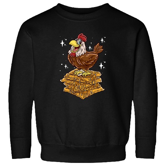 Chicken Pet And Waffles Funny Waffle Joke Pancakes Breakfast Sweatshirts