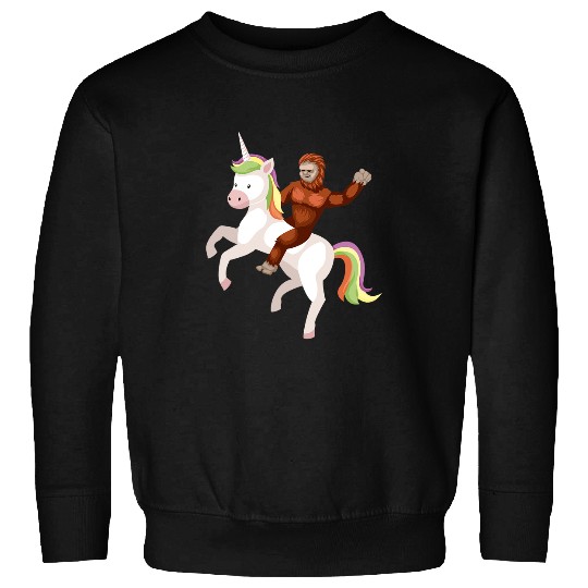 Unicorn Pet Bigfoot Riding Unicorn Sasquatch Unicorn Bigfoot Sweatshirts