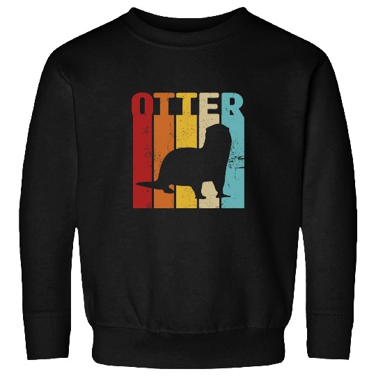 Otter Pet Otters Fish Otter Retro vintages Sweatshirts