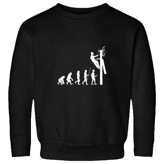 Electrician Worker Evolution Electricity Lovers 2Workers Sweatshirts