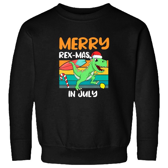 Dinosaur Pet Kids Merry xmass Beach Toddler Boy Christmas In July Sweatshirts