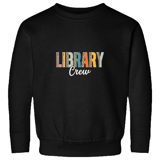 Library Crew Librarian Bookworm Retro Leopard For Women Sweatshirts