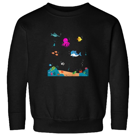 Octopus Pet Crabs Kids Octopus dolphin fish ocean sea dweller crab reef 4 Sweatshirts