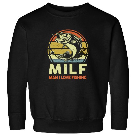 Fishing Fun Man I Love Fishing Fly Fish Fisherman Funny Bass Dad Sweatshirts