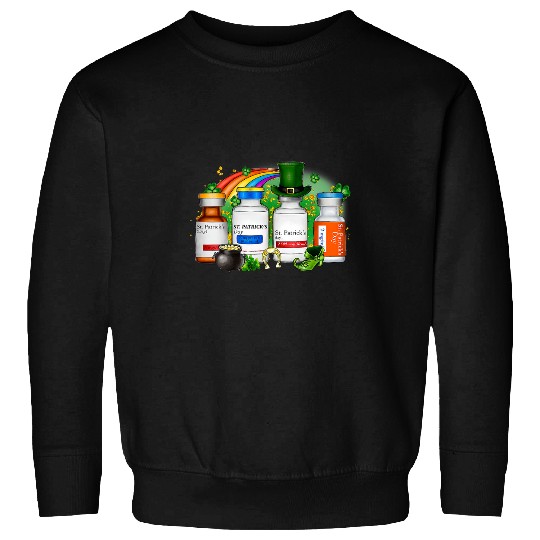 nurses Job Rainbow St Patricks Day Pharmacology ER nurses Shenanigans Sweatshirts