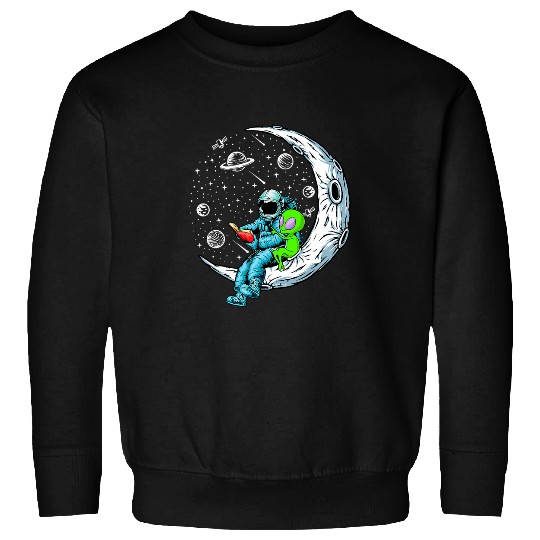 Book Fun Funny Alien Astronaut Reads Book Outer Space Book Readers Sweatshirts