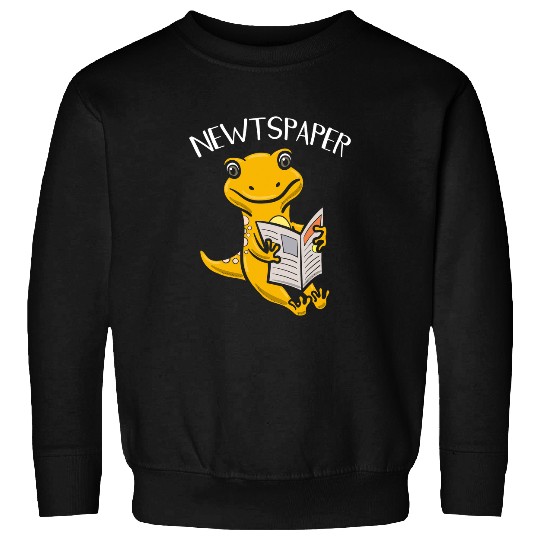 Book Fun Newtspaper Amphibian Newspaper Reader Newt Salamander Sweatshirts