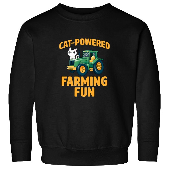 Tractor Fun Farming Farm Tractor Cat Lover Drive Farmer Pet Owner Driver 3 Sweatshirts