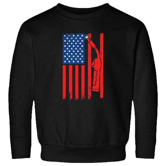 Welder Job Worker July 4 Metal Welding Blacksmithing US Flag Sweatshirts
