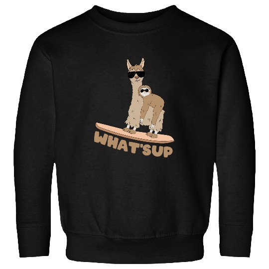Sloth Pet Gift Whatsup Llama Sloth Stand Up Paddle Board Surfing Lake Sweatshirts