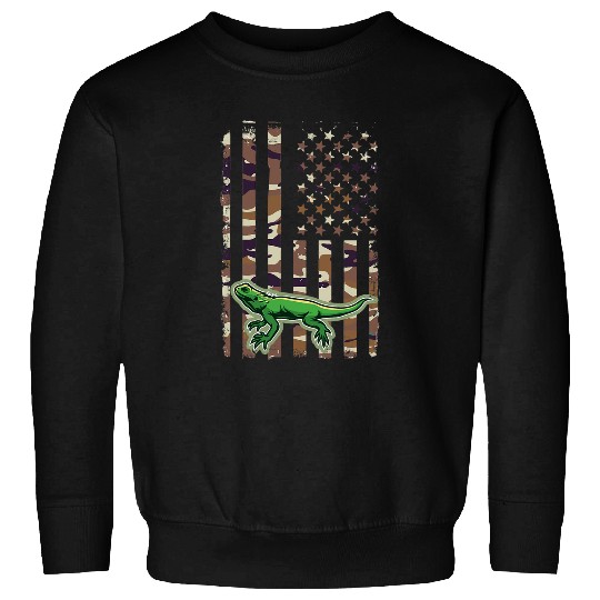 Gecko Pet American Flag Iguana Lizard Reptile Sweatshirts