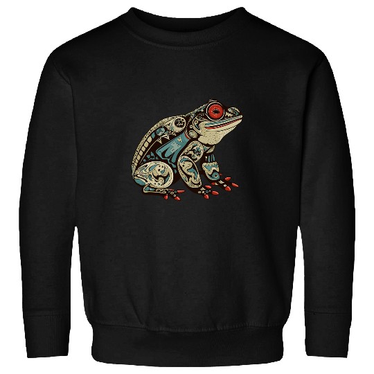Frog Pet Native American Indian Style Art Pacific Northwest 6 Sweatshirts