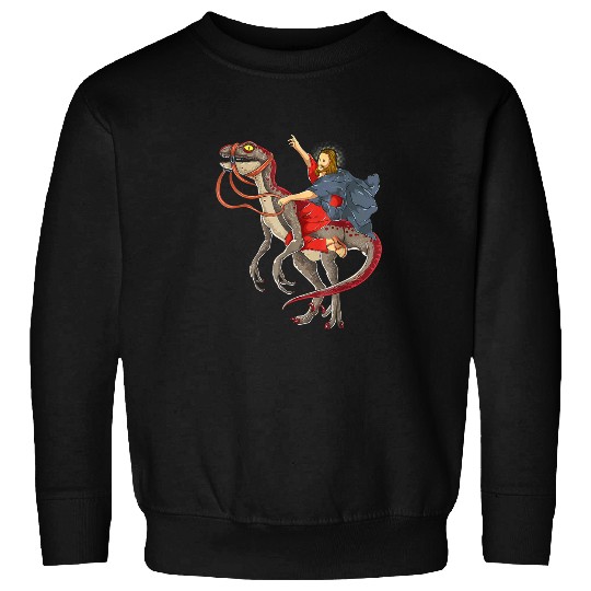 Dinosaur Pet Jesus Riding Dinosaur T rexs Jesus Christian 1 Sweatshirts