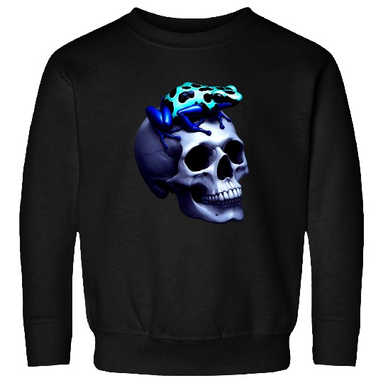 Frog Pet Poison Dart Frog On Skull Amphibian Pet Lovers Art Design 04 Sweatshirts