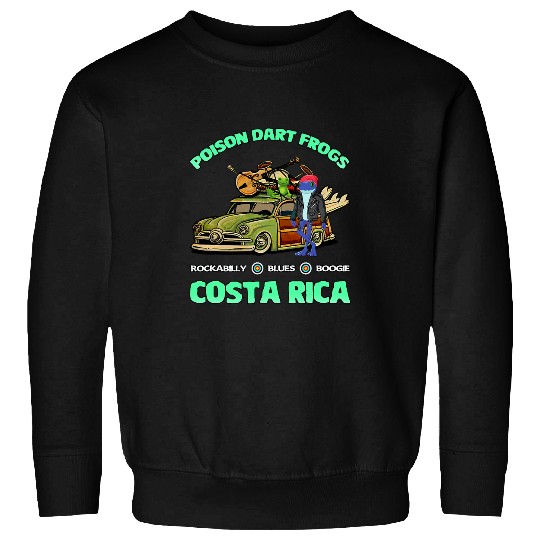Frog Pet Poison Dart Frogs Retro Rockabilly Greaser Pompadour Rock Sweatshirts