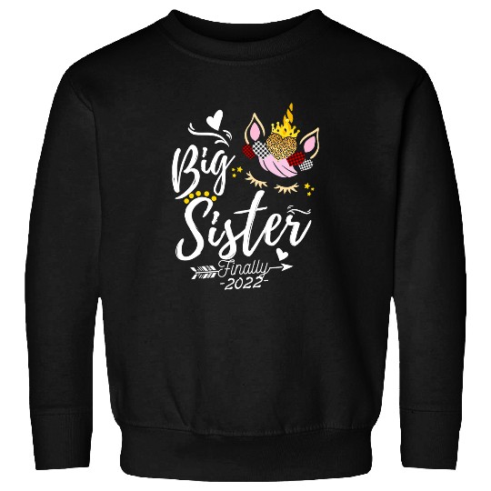 Unicorn Pet Big Sister Unicorn Leopard Soon to be Big Sister Sweatshirts