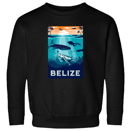 Whale Pet KV9 Turtle Belize Snorkeling Whale Shark Sea Turtle Caribbean Souvenir Sweatshirts